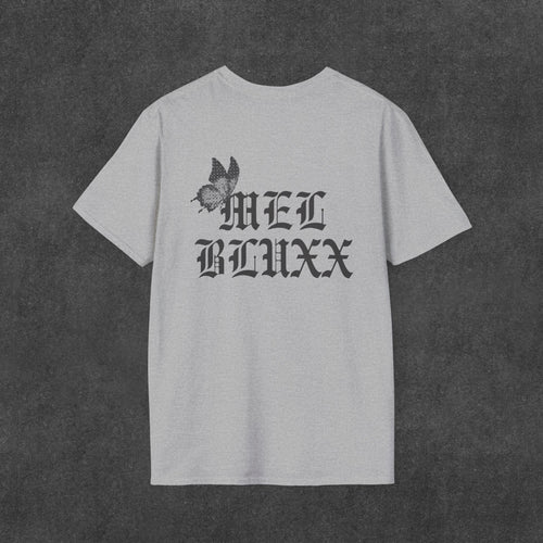 Mel Blux Gothic Script Dove T-Shirt.