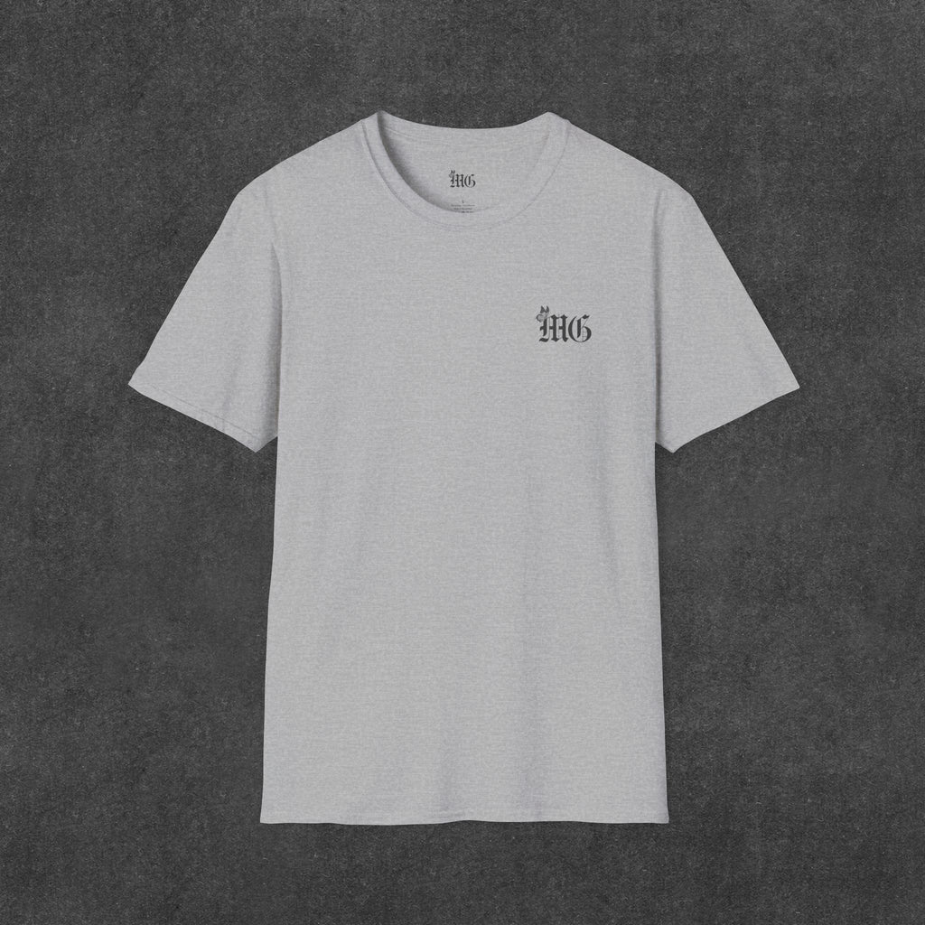 Mel Blux Gothic Script Dove T-Shirt.
